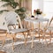 Baxton Studio Genica Classic French Black and White Weaving and Natural Brown Rattan Indoor/Outdoor Bistro Chair 210-2PC-12698 - alternate 5